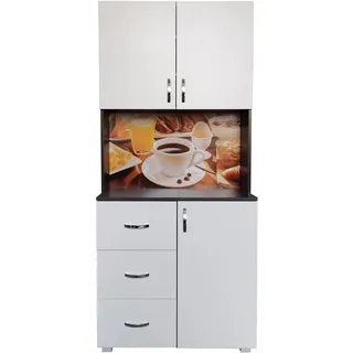 Hti-Living Küchenbuffet Blanca 80 x 180 x 40 cm GRAU WEISS