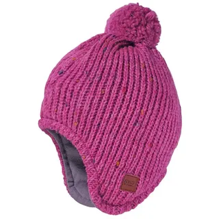 Maximo Kids-Mütze, ausgenäht Rippe mit Zopf, Pompon, Futter - 49