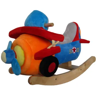 Sweety-Toys 4751 Schaukeltier Schaukelpferd,supersüss Flugzeug, Soft Plüsch,mit Sound 4-Fach Sweety-Toys,robust