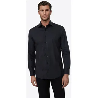 Pierre Cardin Businesshemd mit Knopfleiste schwarz 40