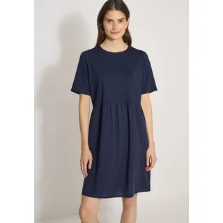 Sommerkleid CECIL, Damen, Gr. XXL (46), US-Größen, urban dunkelblau, Stoff, Oberteil: 64% Viskose, 31% Polyester, 5% Elasthan. Rock: 100% Viskose, unifarben, normal kniefrei, Rundhals, abgesteppt, Kleider Sommerkleid, in Unifarbe