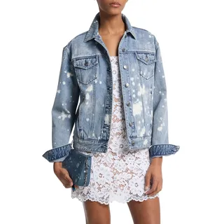 Michael Kors Damen-Truckerjacke aus Denim, Union-Waschung, XS - XS