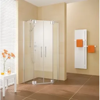 Kermi Pasa XP Fünfeck-Duschkabine Pendeltür 90 x 90 cm Clean PXF45090201PK