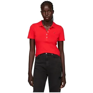 Tommy Hilfiger Damen Poloshirt Kurzarm 1985 Pique Polo Regular Fit, Rot (Fireworks), S - S