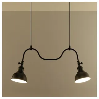 famlights Pendelleuchte famlights, Pendelleuchte Inga aus Stahl in Schwarz E27 2 x 60 W schwarz