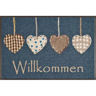 Wash+Dry Cottage Hearts 50 x 75 cm Blau/Beige