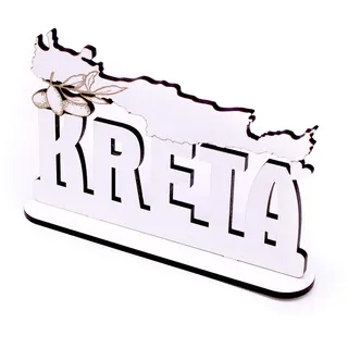 Deko Aufsteller Insel Kreta - Schild zum Hinstellen - Schriftzug graviert 20x15cm