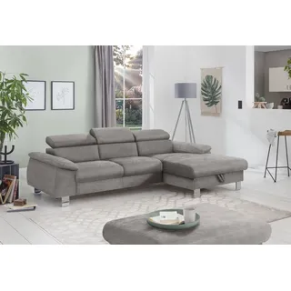 Cotta Ecksofa Komaris L-Form Kunstleder 3-Sitzer Grau