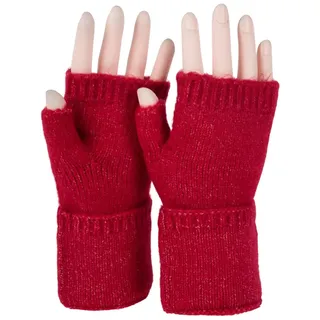 styleBREAKER Fingerlose Strickhandschuhe in Weinrot | Gr.: onesize