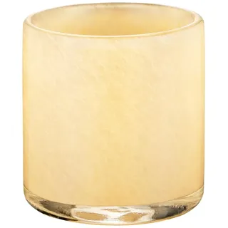 blomus Windlicht -SAGA- | Farbe Vanilla | Größe L | Aus Mundgeblasenes Glas; Für stimmungsvolles Kerzenlicht; Mundgeblasenes Glas mit individueller Optik; Maße 15 x 15 x 16 cm