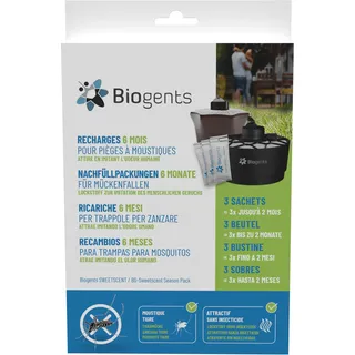 Biogents-Sweetscent Lockstoff (6 Monate Nachfüllpackung) 1 Stück | BG-Sweetscent Mückenfänger I 3I Set Die asiatische Tigermücke, Dengue-Mücke, kompatibel mit anderen Mückenfallen