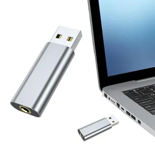 USB-Audio-Adapter – kompakter USB-auf-3,5-mm-Kopfhörer-Mikrofon-Kombi-Konverter, praktische Lösung, leichte digitale Soundkarte, Universal-Audio-Ausgangs-Schnittstelle für PC, Notebook, Linux