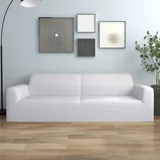 Stretch Sofahusse 3-sitzer Weiß Polyester-jersey