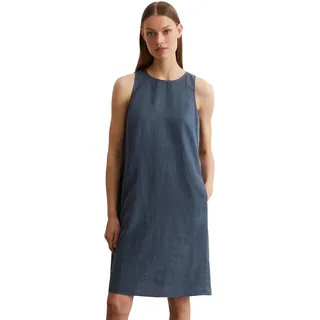 Etuikleid MARC O'POLO, Damen, Gr. 32, N-Gr, muted blau, Web, Obermaterial: 100% Leinen, casual, A-Linie, Rundhals, ohne Ärmel, Kleider, in A-Linie geschnitten
