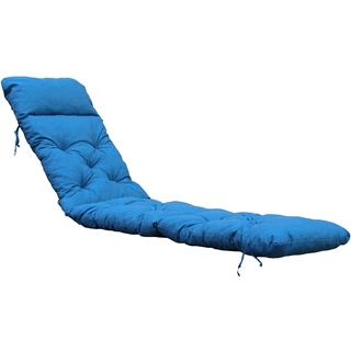 Deckchair Sitzkissen Sitzpolster Auflage für Liege, 195x49 cm hellblau
