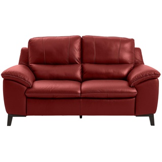 Livetastic 2-Sitzer-Sofa, Rot, Leder, Kombination Echtleder/Lederlook, Semi-Anilinleder, 174x97x95 cm, Made in EU, Rücken echt, Wohnzimmer, Sofas & Couches, Wohnlandschaften, Ledersofas