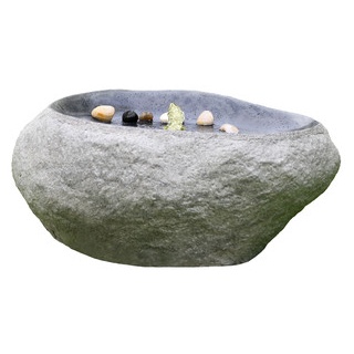 Dehner Polyresin-Gartenbrunnen Rock, ca. B60/H27,5/T40 cm, Grau
