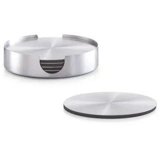 Zeller Untersetzer silber, schwarz Ø 10,0 cm 7-tlg., 7 St.
