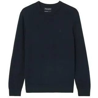 Marc OߴPolo Herren Pullover aus Bio-Baumwolle mit Rundhalsausschnitt, Blau (Dark Navy), XL - XL