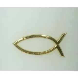 Wachsmotiv Fisch goldfarbig, glänzend - 20x40 mm - 9647 - Wachsdekor für Kerzen