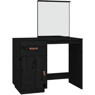 vidaXL Schminktisch Schwarz 95x50x134 cm Massivholz Kiefer