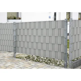 Floraworld Sichtschutz für Stabmattenzaun Classic 2,05 m x 19 cm silbergrau