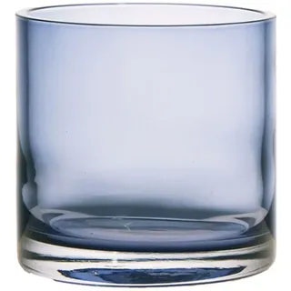 INNA-Glas Kerzenglas Sansa Earth, blau-klar, 11 cm, Ø 11,5 cm | Windlichtglas