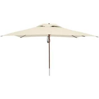 anndora-sonnenschirm Sonnenschirm 3x4 Meter Marktschirm rechteckig, LxB: 400,00x300,00 cm, wasserabweisende Oberflächenbeschichtung beige