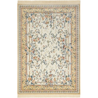 Teppich NOURISTAN "Antik Flowers" Teppiche Gr. B/L: 135 cm x 195 cm, 5 mm, 1 St., beige (beige, creme) Orientalische Muster