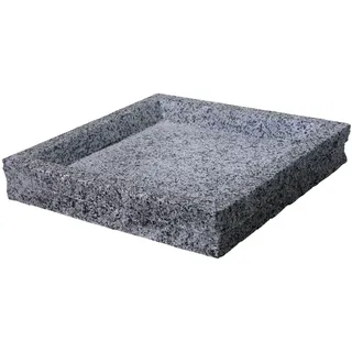 mgc24 Vogeltränke Granit quadratisch 37,2 x 37,2 x 6,4 cm – Moderne Vogelbad‐Schale in Naturstein‐Optik – wetterfest, stabil & dekorativ für Garten, Terrasse & Balkon