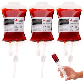 HOWAF 12 Stück Halloween blutspendebeutel, Halloween Infusionsbeutel blutbeutel 350ml Halloween Party Trinkgefäß Blutbeutel Zum Befüllen Taschen Getränkebehälter Halloween Party Dekoration