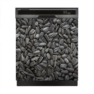 Magnete Dekorative 60x60 cm Küche Magnetmatte Spülmaschine - Schwarze Sonnenblumen kerne