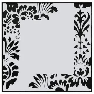 Oslo MasterLine Dekospiegel Spiegel 40 x 40 cm mit schwarzem oder silbernem Deko-Druck mit Holz, Mirror Spiegel gerahmt - FSC-zertifiziert - Deko Druck schwarz matt schwarz