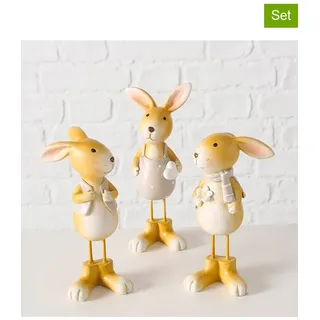Boltze 3er-Set: Dekofiguren "Gitty" in Hellbraun - (H)15,5 cm