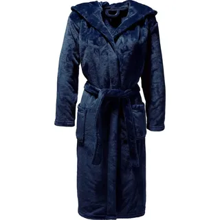 REDBEST Bademantel Unisex-Bademantel "Perris" mit Kapuze, Rückenlänge cm: 127/lang (ab 111 cm):, Fleece, mit Kapuze/mit Aufsatztasche:, default, Fleece Uni blau Rückenlänge cm: 127/lang (ab 111 cm): | XL