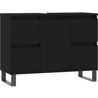 vidaXL Badschrank Schwarz 80x33x60 cm Holzwerkstoff