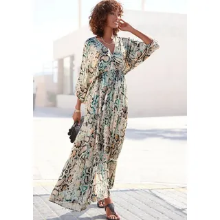 Buffalo Maxikleid, mit Schlangenmuster und V-Ausschnitt, Sommerkleid, causal-chic Buffalo bedruckt