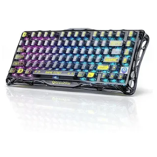Gravastar Mercury K1 Lite 75% Gaming Tastatur, Gasket Hot Swap Gaming Tastatur Kabellos mit RGB Hintergrundbeleuchtung, BT5.0/2.4G/USB-C, Mechanische Tastatur für Win/Mac, QWERTY