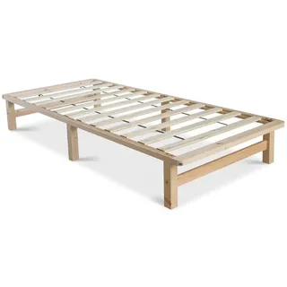 Homestyle4u Palettenbett 90 x 200 cm Braun