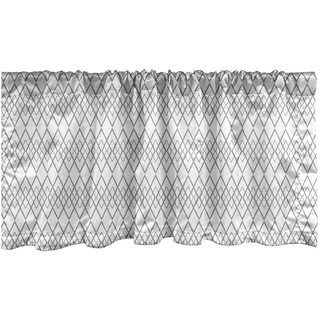 Abakuhaus Scheibengardine Vorhang Volant für Küche Schlafzimmer Dekor mit Stangentasche, Microfaser, Damast-Grau Weicher Chained Rhombuses grau 137 cm x 30 cm