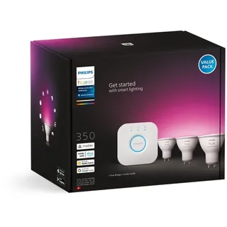 Philips Hue White & Color Ambiance LED Starter Set Kit 3x GU10 350 lm Bridge 2.1
