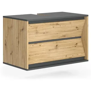 Vicco Waschbeckenunterschrank Edelin 2 Schubladen 80 x 50 x 45 cm Anthrazit/Artisan