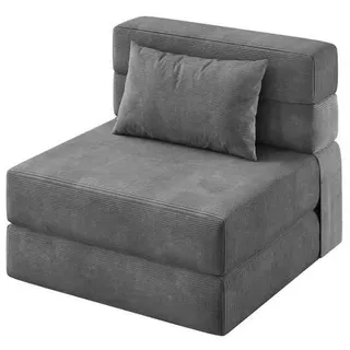 Klappsofa 4-in-1 Schlafsessel Cord Dunkelgrau