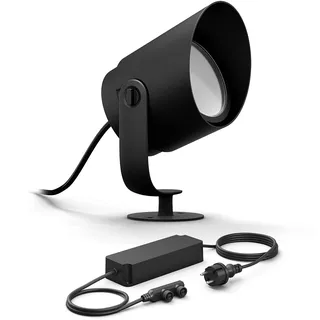 Philips Hue Lily XL Basis set mit 1 Gartenstrahler (Anthrazit) - Weißes und Farbiges Licht - inkl. 1 Stromkabel - Gartenbeleuchtung - Hue White and Color Ambiance