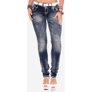 Slim-fit-Jeans CIPO & BAXX Gr. 33, Länge 34, blau Damen Jeans Röhrenjeans