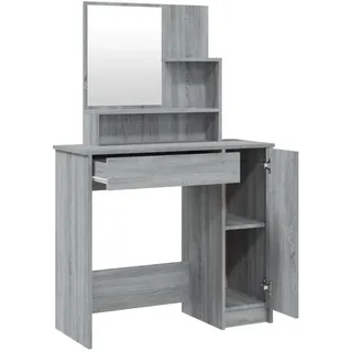vidaXL Schminktisch mit Spiegel Grau Sonoma 86,5x35x136 cm