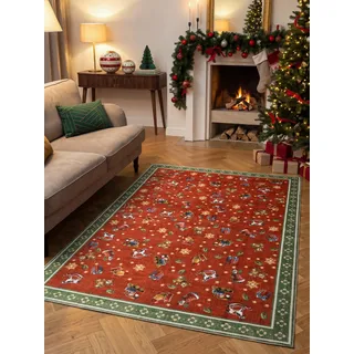 Villeroy & Boch Toy's Delight Nostalgic Noel Teppich 160 x 230 cm Grün/Rot