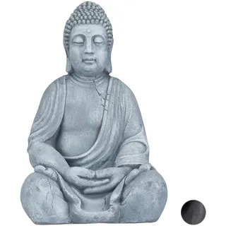 Relaxdays Buddha Figur 50 cm Grau