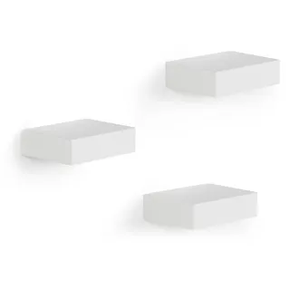 Umbra Vitrinenregale Set 3er Wandregal 3 x 10 x 10 cm Weiß