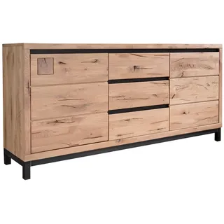 Sideboard groß Kommode  4 Fächer 3 Schubladen  Echtholz Wiildeiche massiv 175x85